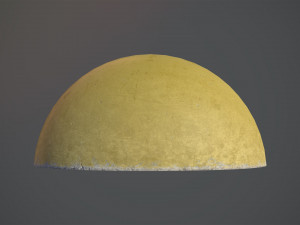 concrete hemisphere barrier painted yellow pack 1 v1 low poly lods 3D 模型