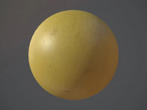 barri&egrave;re h&eacute;misph&egrave;re en b&eacute;ton peinte en jaune pack 1 v1 low poly lods Modèle 3D