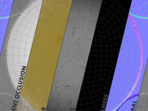 concrete hemisphere barrier painted yellow pack 1 v1 low poly lods 3D 模型