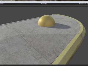 barri&egrave;re h&eacute;misph&egrave;re en b&eacute;ton peinte en jaune pack 1 v1 low poly lods Modèle 3D