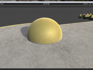 concrete hemisphere barrier painted yellow pack 1 v1 low poly lods 3D 模型
