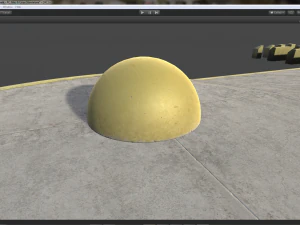 barri&egrave;re h&eacute;misph&egrave;re en b&eacute;ton peinte en jaune pack 1 v1 low poly lods Modèle 3D