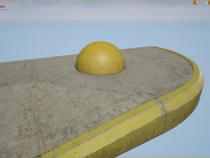 barri&egrave;re h&eacute;misph&egrave;re en b&eacute;ton peinte en jaune pack 1 v1 low poly lods Modèle 3D