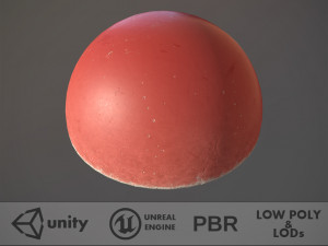concrete hemisphere barrier painted red pack 1 v2 low poly lods 3D मॉडल