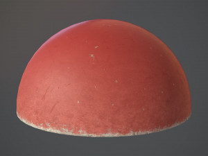concrete hemisphere barrier painted red pack 1 v2 low poly lods 3D Model