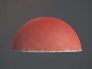 concrete hemisphere barrier painted red pack 1 v2 low poly lods 3D Model