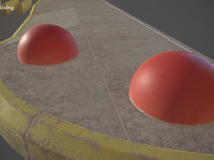concrete hemisphere barrier painted red pack 1 v2 low poly lods 3D Model