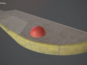 concrete hemisphere barrier painted red pack 1 v2 low poly lods 3D Model