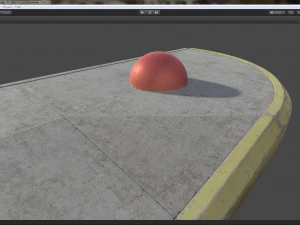barreira hemisf&eacute;rica de concreto pintada de vermelho pack 1 v2 low poly lods Modelo 3D