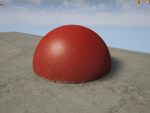 concrete hemisphere barrier painted red pack 1 v2 low poly lods 3D Model