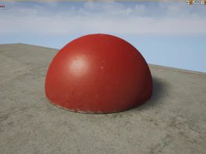 barreira hemisf&eacute;rica de concreto pintada de vermelho pack 1 v2 low poly lods Modelo 3D