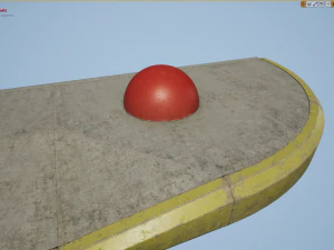 barreira hemisf&eacute;rica de concreto pintada de vermelho pack 1 v2 low poly lods Modelo 3D