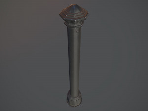 barrier bollard pack 3 black v1 low poly lods 3D Модель