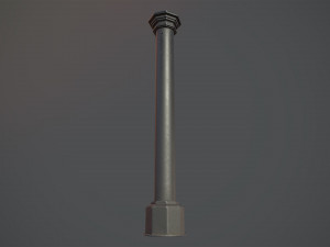 barrier bollard pack 3 black v1 low poly lods 3D Модель