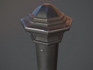 barrier bollard pack 3 black v1 low poly lods 3D Модель