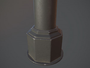 barrier bollard pack 3 black v1 low poly lods 3D Модель
