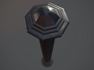 barrier bollard pack 3 black v1 low poly lods 3D Модель
