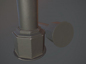 barrier bollard pack 3 black v1 low poly lods 3D Модель