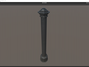barrier bollard pack 3 black v1 low poly lods 3D Модель