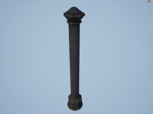 barrier bollard pack 3 black v1 low poly lods 3D Модель