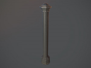 barrier bollard pack 3 black v2 low poly lods Modelo 3D