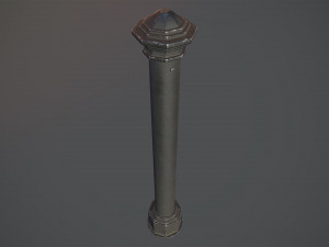 barrier bollard pack 3 black v2 low poly lods Modelo 3D