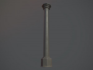 barrier bollard pack 3 black v2 low poly lods Modelo 3D