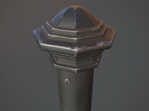 barrier bollard pack 3 black v2 low poly lods Modelo 3D