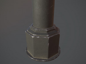 barrier bollard pack 3 black v2 low poly lods Modelo 3D