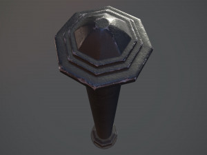 barrier bollard pack 3 black v2 low poly lods Modelo 3D