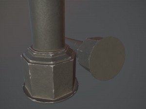 barrier bollard pack 3 black v2 low poly lods Modelo 3D