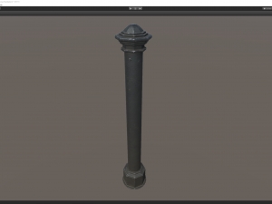 barrier bollard pack 3 black v2 low poly lods Modelo 3D