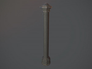 barrier bollard pack 3 black v3 low poly lods Modello 3D