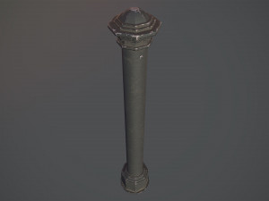 barrier bollard pack 3 black v3 low poly lods Modello 3D