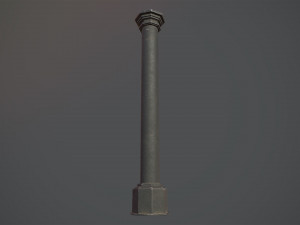barrier bollard pack 3 black v3 low poly lods Modello 3D