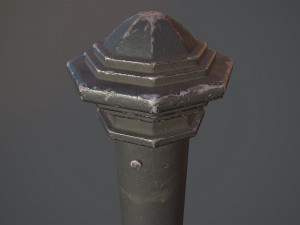 barrier bollard pack 3 black v3 low poly lods Modello 3D
