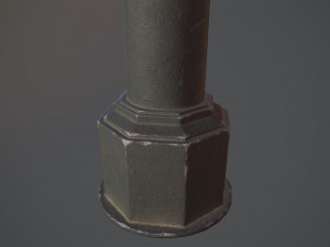 barrier bollard pack 3 black v3 low poly lods Modello 3D