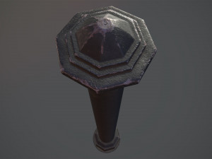 barrier bollard pack 3 black v3 low poly lods Modello 3D