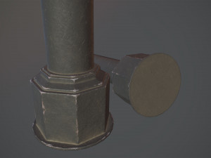 barrier bollard pack 3 black v3 low poly lods Modello 3D