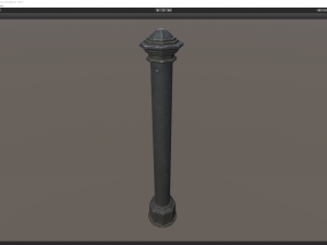 barrier bollard pack 3 black v3 low poly lods Modello 3D