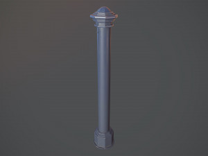 barrier bollard pack 3 blue v1 low poly lods Model 3D