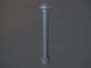 barrier bollard pack 3 blue v1 low poly lods 3D Model