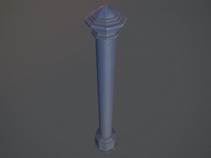 barrier bollard pack 3 blue v1 low poly lods Model 3D
