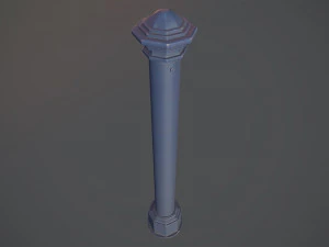 barrier bollard pack 3 blue v1 low poly lods 3D Model