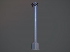 barrier bollard pack 3 blue v1 low poly lods Model 3D
