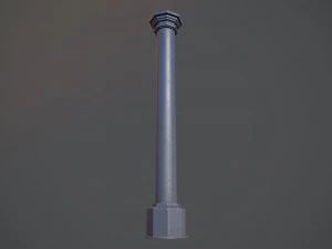 barrier bollard pack 3 blue v1 low poly lods 3D Model