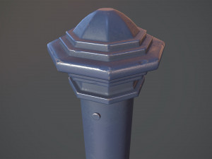 barrier bollard pack 3 blue v1 low poly lods Model 3D