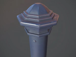 barrier bollard pack 3 blue v1 low poly lods 3D Model