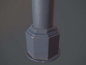 barrier bollard pack 3 blue v1 low poly lods Model 3D
