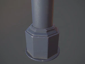 barrier bollard pack 3 blue v1 low poly lods 3D Model